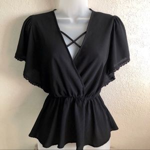 Black peplum blouse